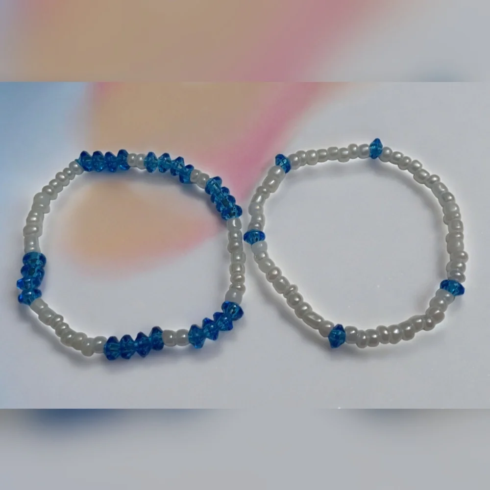 Handmade Blue and White Bracelets